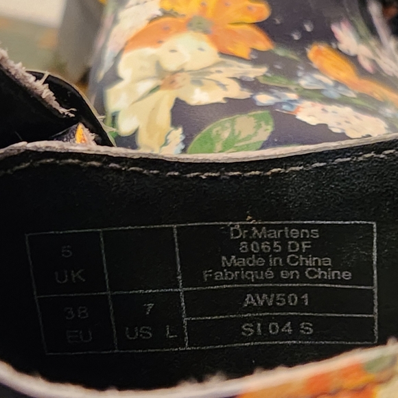 Dr. Martens Black Floral Mary Jane Flats with Buckle - Picture 5 of 5